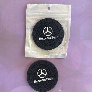 New black rubber Mercedes-Benz cup holder protctors